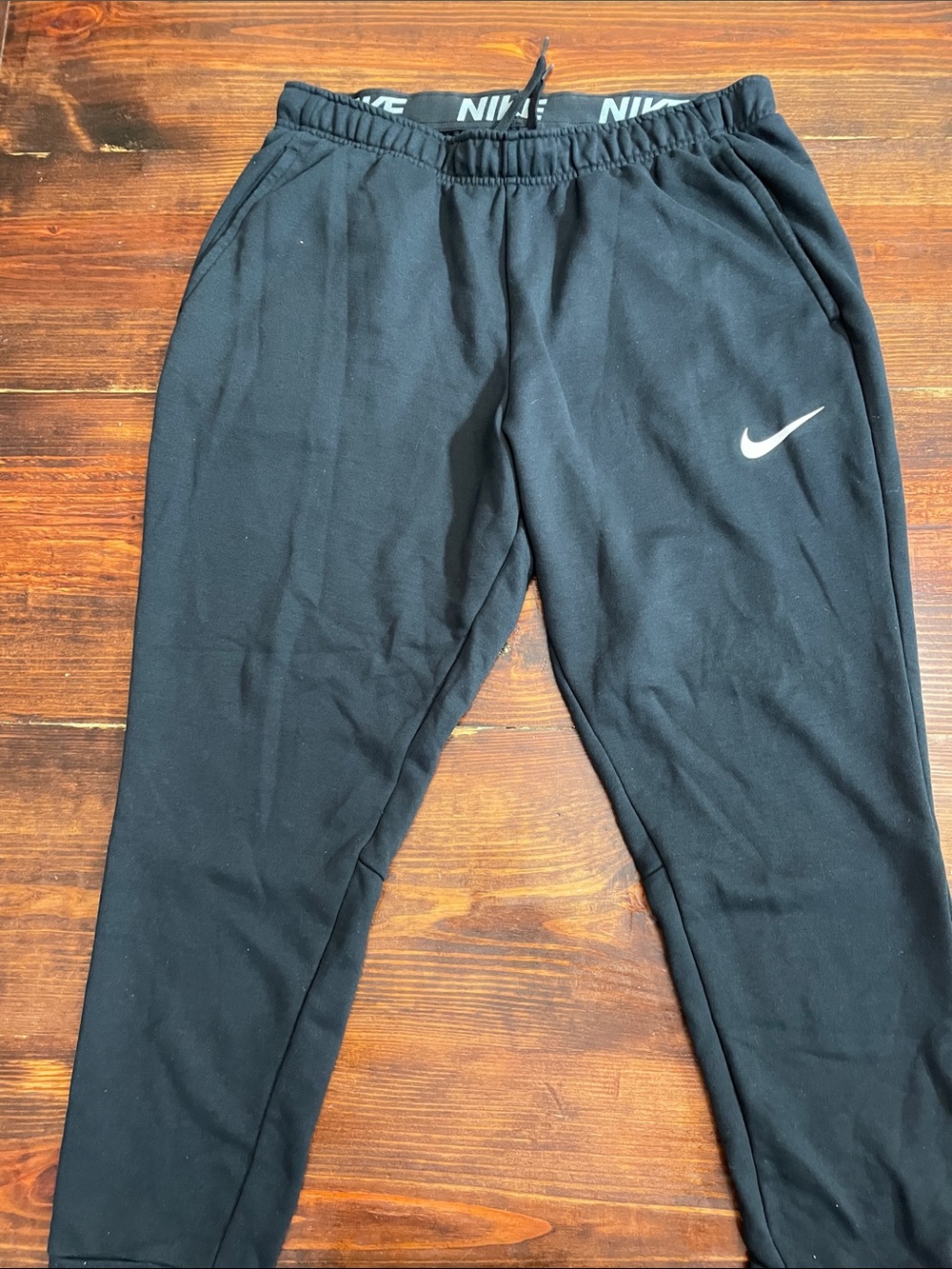 Nike Black Joggers with White Swoosh Logo